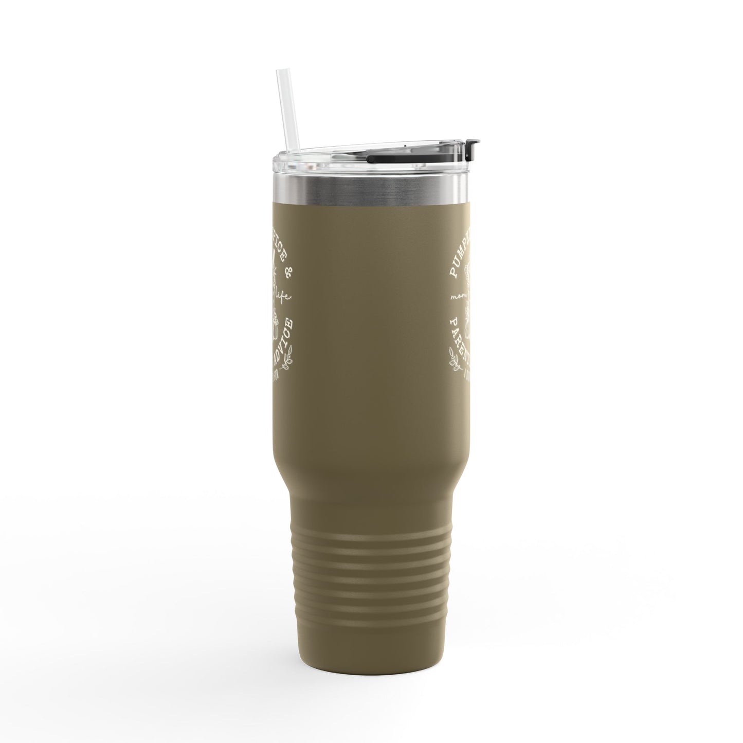 40oz Insulated Travel Mug - Pumpkin Spice and Parenting Advice I didn't ask for