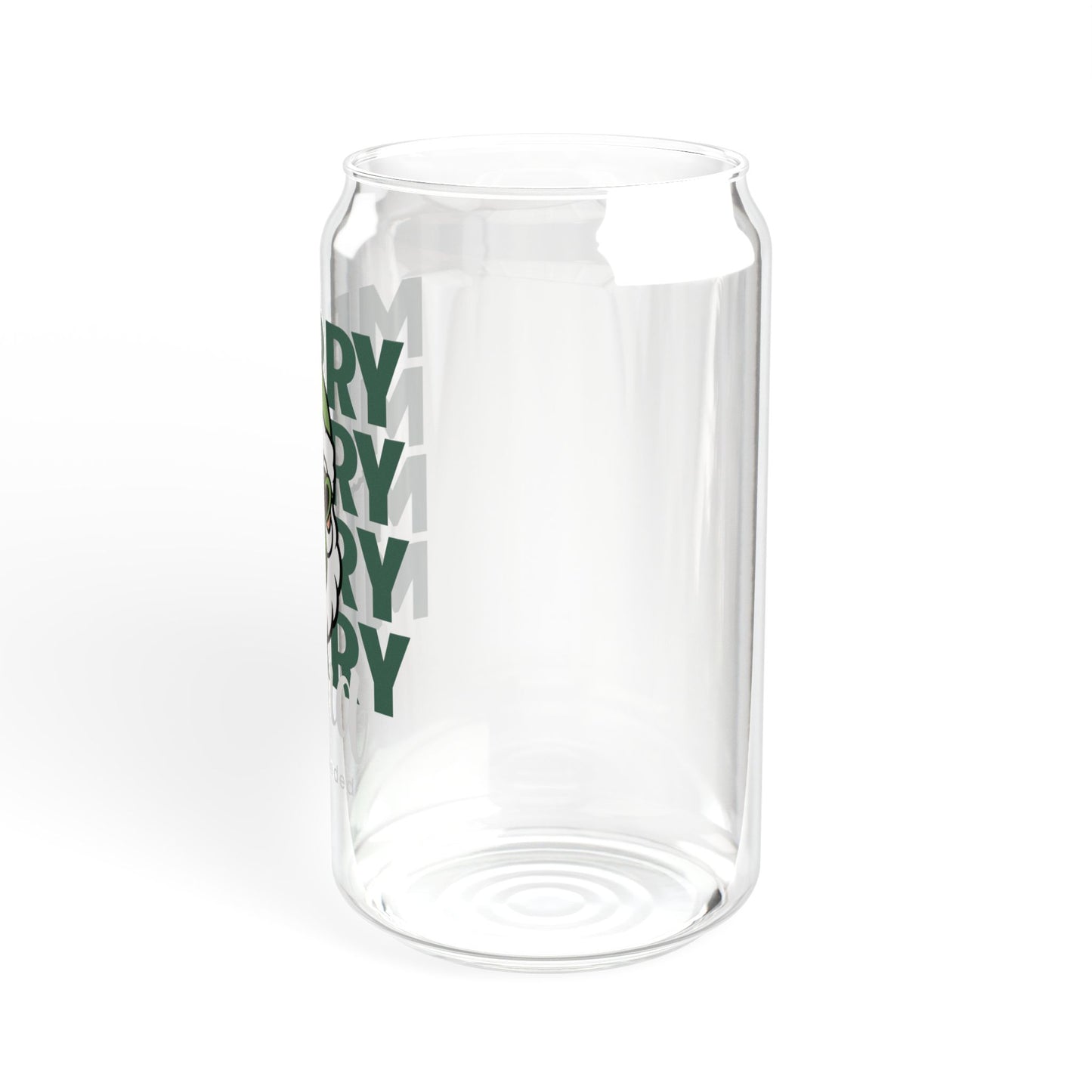Glass Sipper 16oz - Merry Mama Coffee Needed Design Green
