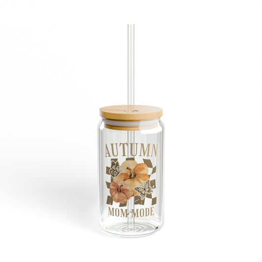 Sipper Glass, Autumn Mom Mode, 16oz