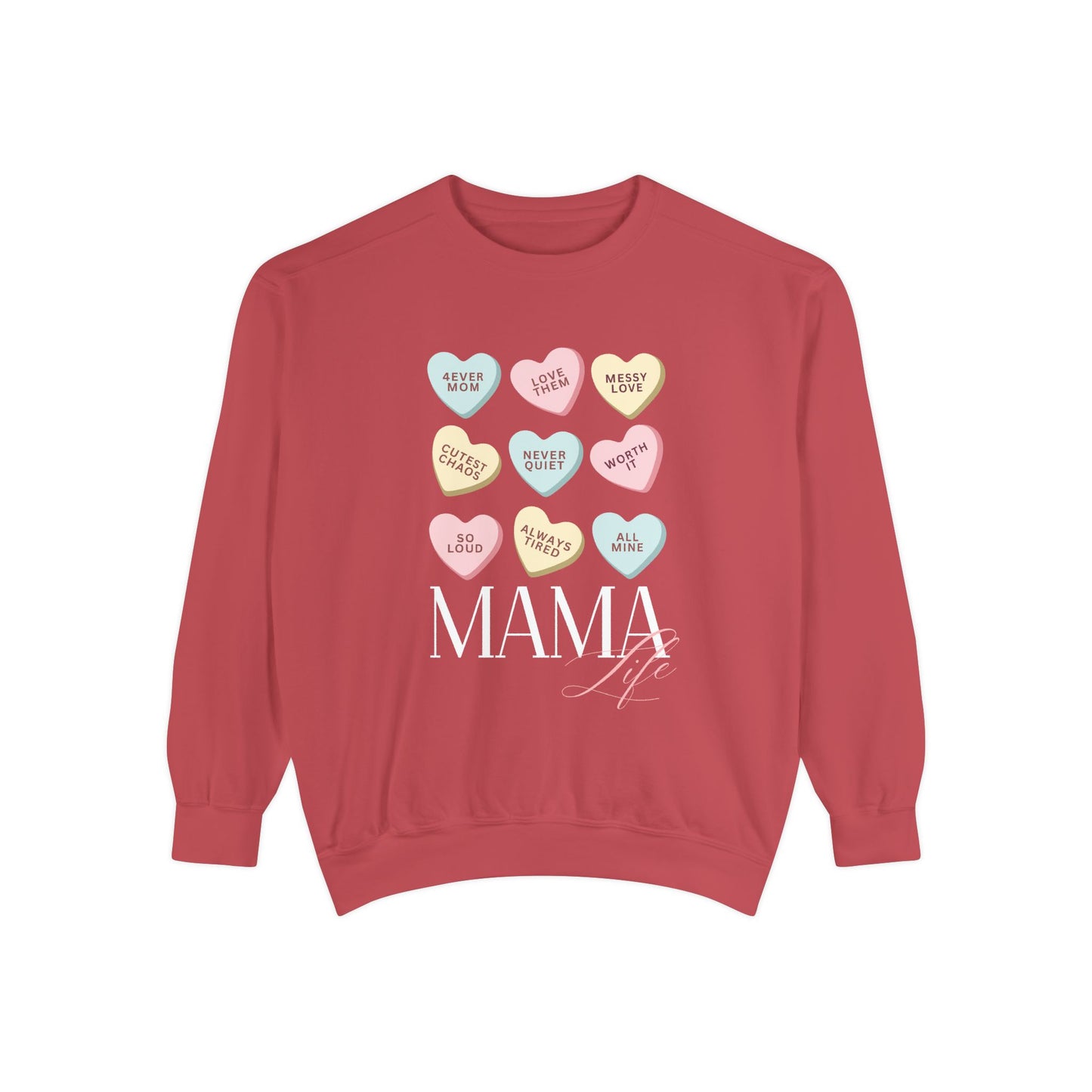 Conversation Hearts Sweatshirt — Pastel Valentine Candy Heart Crewneck
