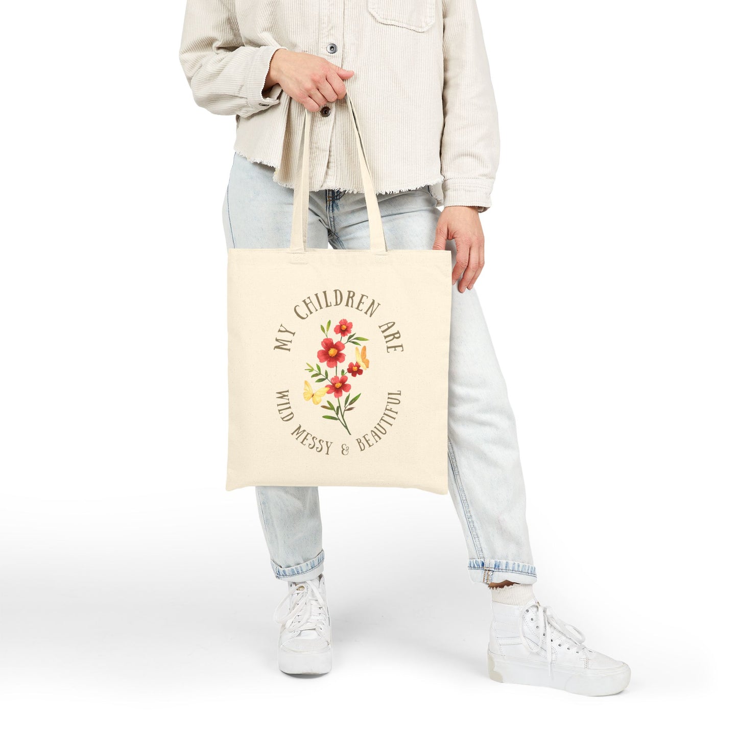 Canvas Tote Bag for Busy Mama - Wild, Messy, Beautiful Design