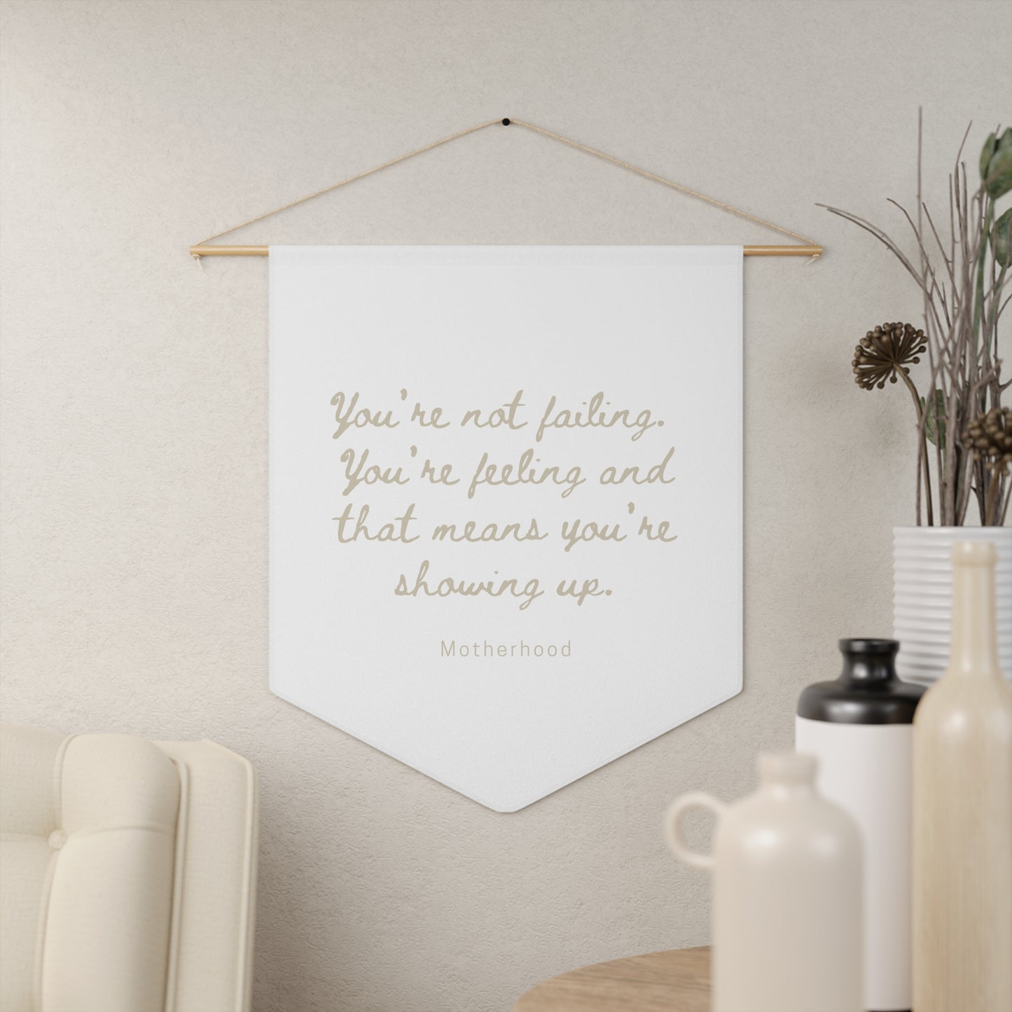 Pennant Wall Decor - Uplifting Motherhood Quote