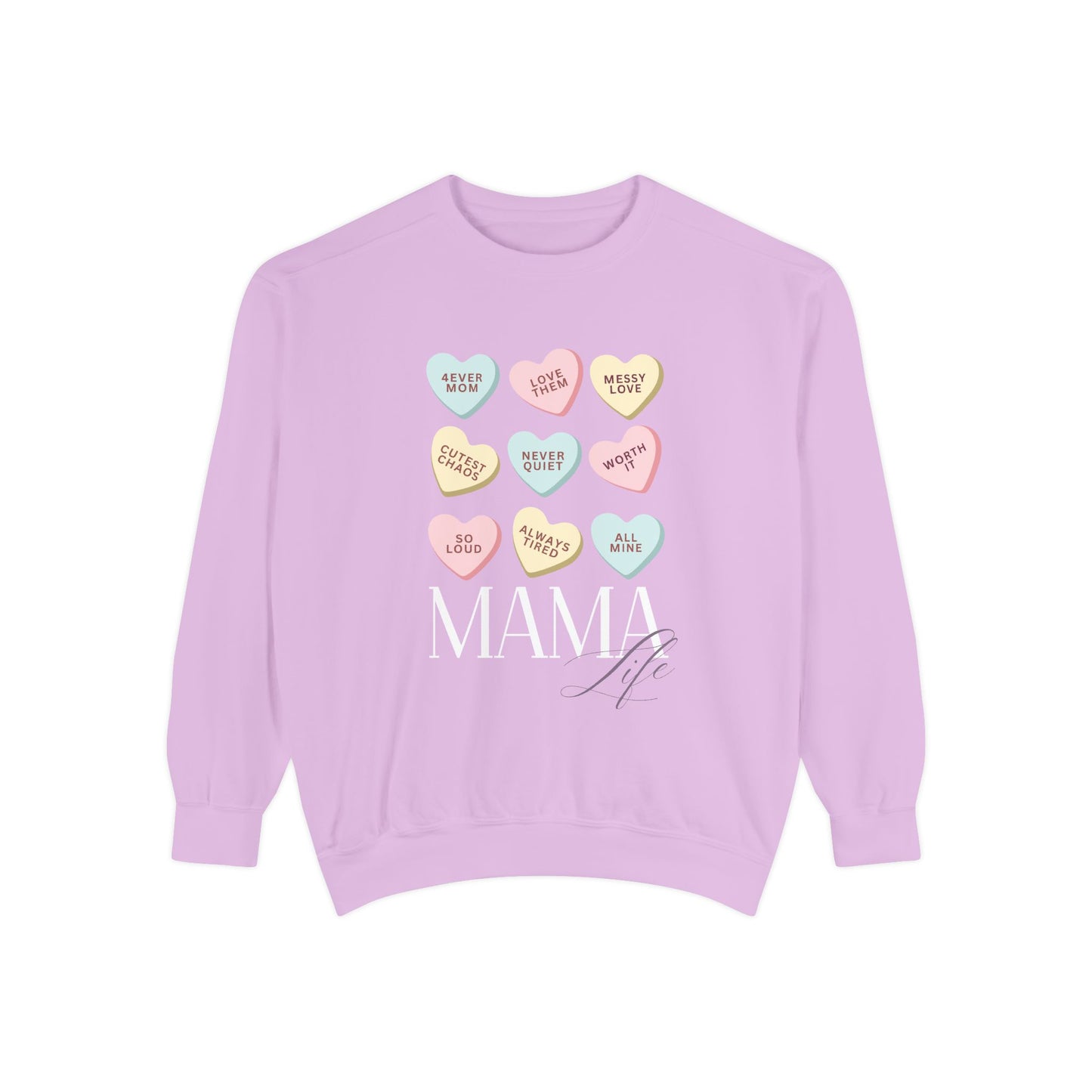 Conversation Hearts Sweatshirt — Pastel Valentine Candy Heart Crewneck