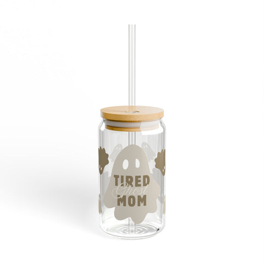 Sipper Glass Cozy Tired Ghost Mom 16oz