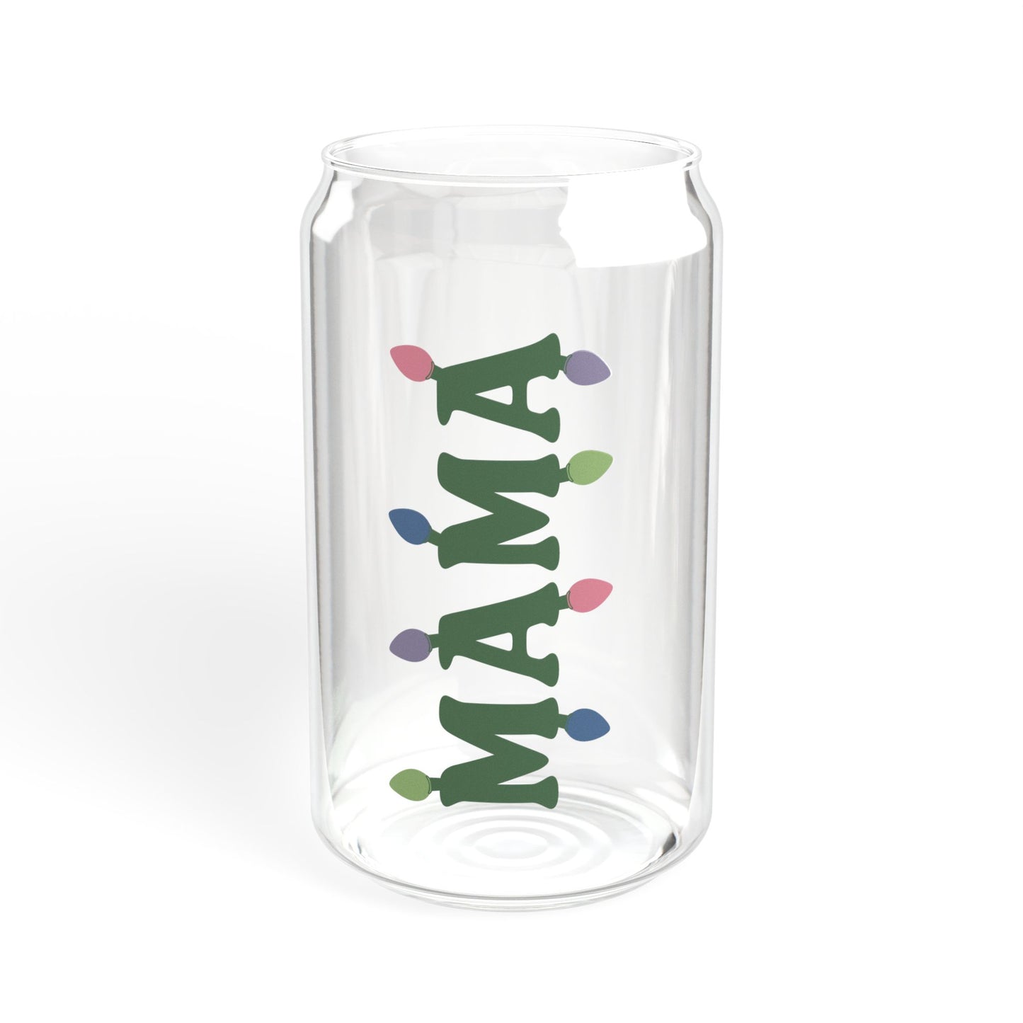 Sipper Glass - Mama Christmas Light Cup, 16oz