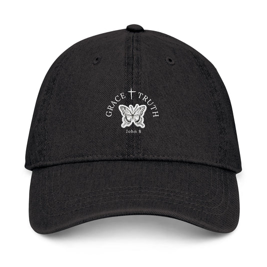 Embroidered Denim Hat - Grace + Truth Cap